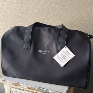 Jimmy Choo Black Nylon Duffel with Subtle Logo
